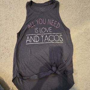 Gray Tank Top with Pink Text